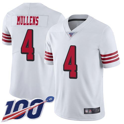 San Francisco 49ers Limited White Men Nick Mullens NFL Jersey #4 100th Season Rush Vapor Untouchable->san francisco 49ers->NFL Jersey